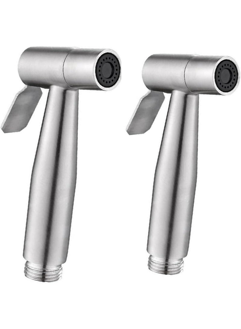 kunshao 2 Pack Stainless Steel Handheld Bidet Sprayer Head High Pressure Toilet Spray Nozzle for Bathroom Kitchen Hygienic Cloth Diaper Cleaning - Image 5